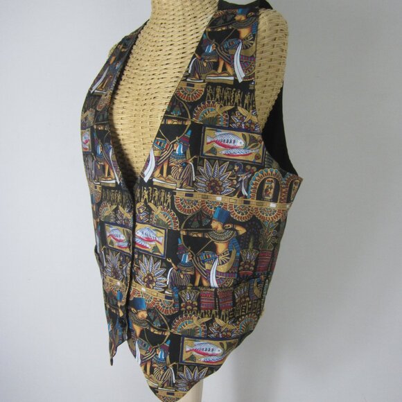 Vintage Robyn-Lyn Women Medium Sleeveless Button Front Egyptian Fish Cotton - Picture 5 of 9